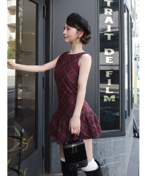 Darich（ダーリッチ）の「タータンチェックノースリミニワンピース