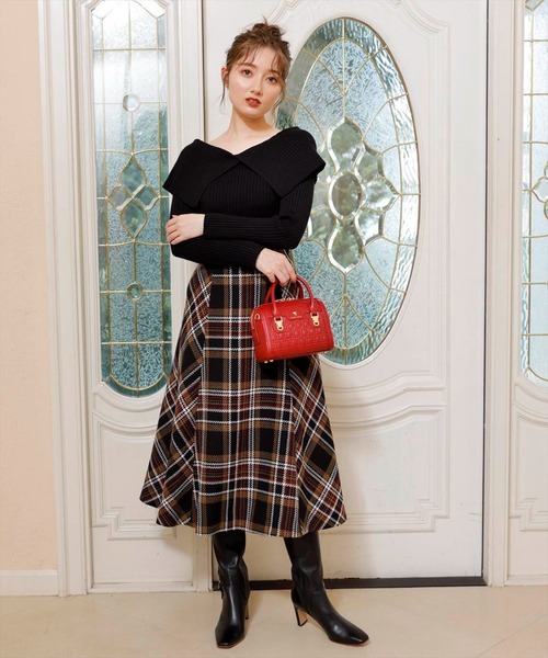 SWINGLE（スウィングル）の「☆【日本製】ロービングチェックスカート