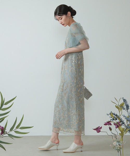 Kana（カナ）の「刺繍レース チュールスリーブ コクーン パーティー