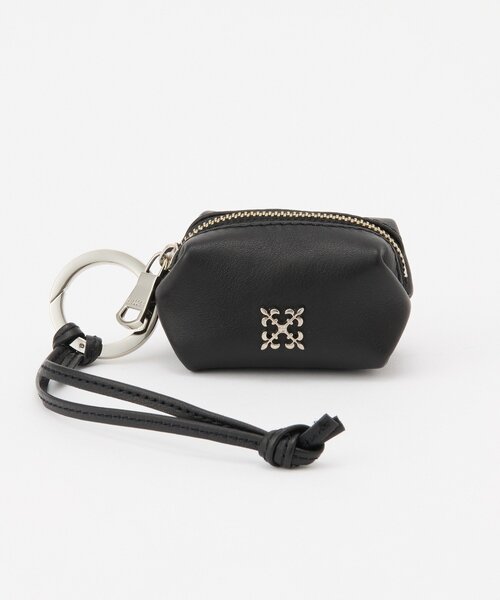 カラビナ付き レザーミニポーチ型チャーム（チャーム）｜russet