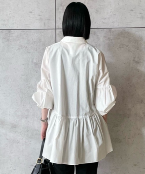 Mila Owen（ミラオーウェン）の「シャツ衿ボリュームブラウス（シャツ