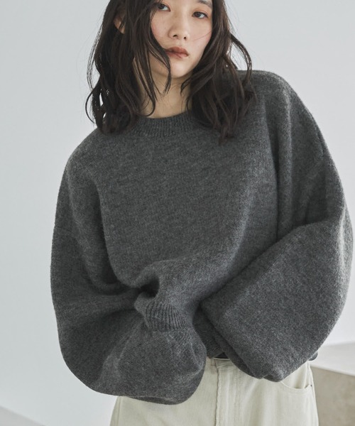 ハンドウォッシャブル】ダブルフェイスクロップドニット（ニット