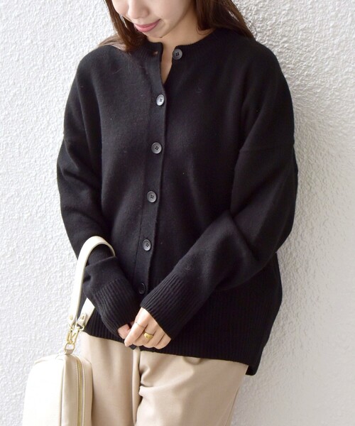 セール】SHIPS any: AQUA ニット コクーン クルーネック カーディガン