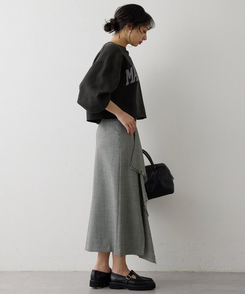 Whim Gazette（ウィムガゼット）の「チェックフリンジスカート