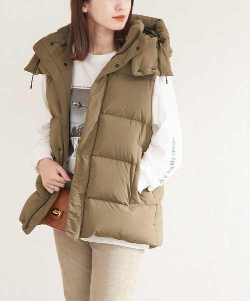 ジャーナルスタンダード ダウンベスト カーキ ブラウン ベイクルーズ