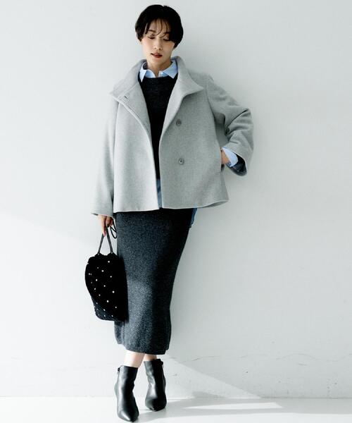 セール】【着回しが効く／オンオフアウター】ウールショートコート