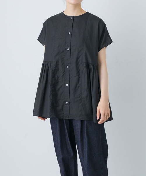 かぐれ（カグレ）の「レーヨンコットン2WAYブラウス（シャツ/ブラウス