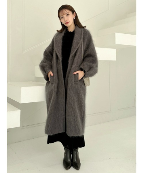 SNIDEL（スナイデル）の「シャギーロングコート（チェスターコート