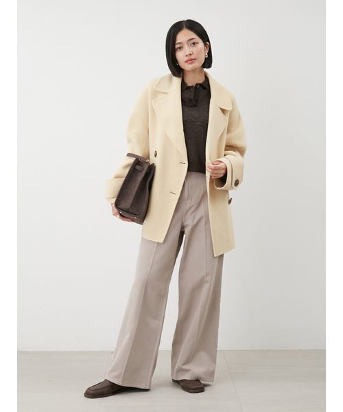 セール】woolコクーンシルエットピーコート（ピーコート）｜Mila Owen