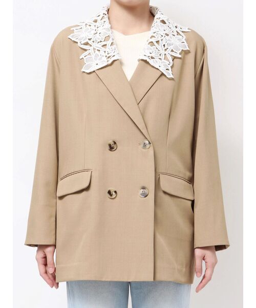 セール】レースデタッチドカラージャケット（テーラードジャケット
