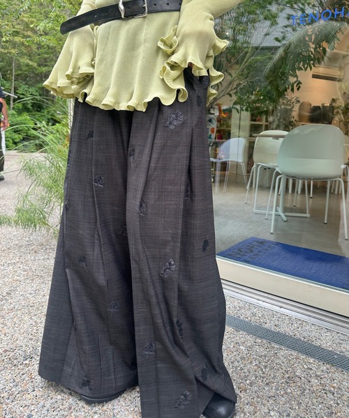 セール】CHECK FLOWER PLEATS PANTS（その他パンツ）｜Ameri（アメリ