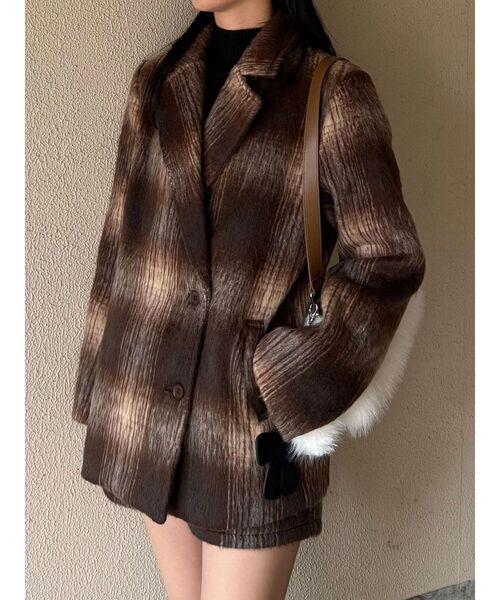 セール】シャギージャケットコート（その他アウター）｜EMODA（エモダ