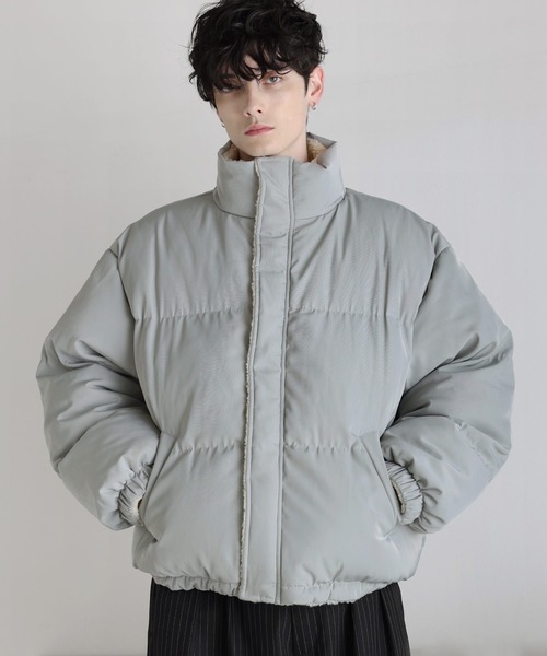 タフタ×ボア リバーシブル機能性中綿ジャケット 【600フィルパワー