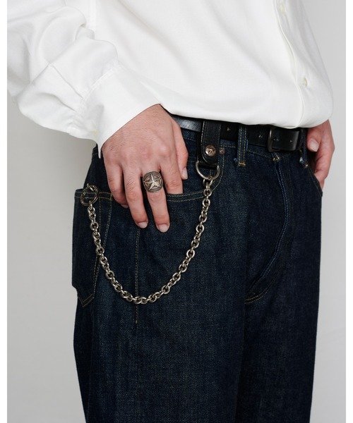 CALEE（キャリー）の「SILVER STAR CONCHO LEATHER WALLET CHAIN