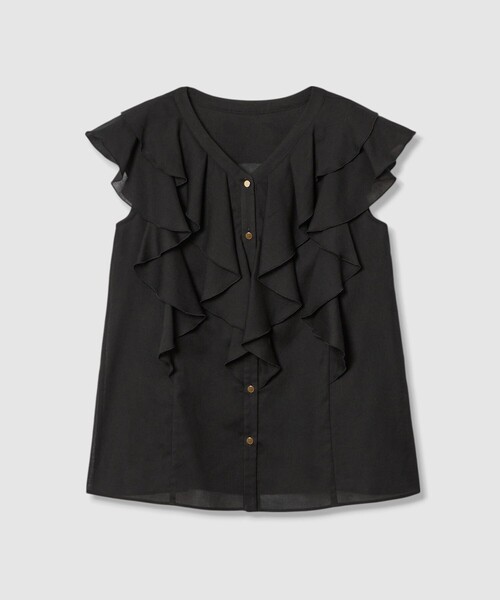 セール】ボイルフリルVネックブラウス（シャツ/ブラウス）｜ANAYI