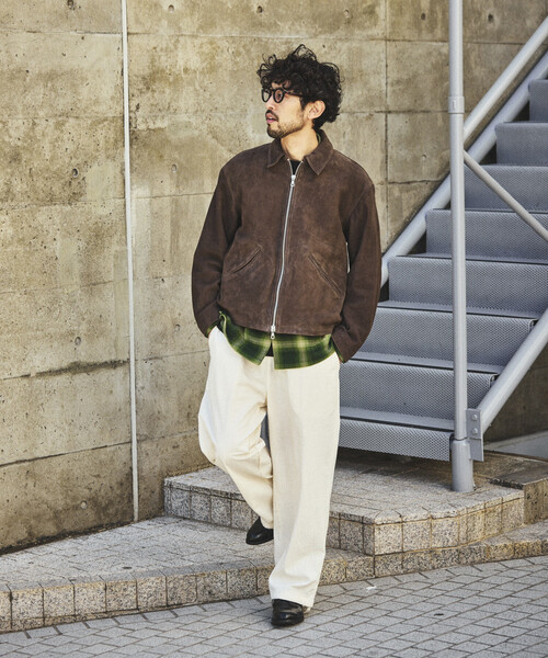 Goat Leather スエード ミニマル シングルライダース（ブルゾン