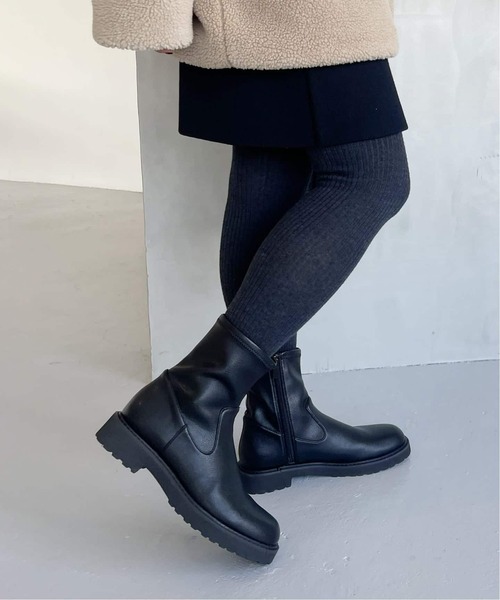 追加6》3.5cmトラックソールフィットショートブーツ（ブーツ）｜LE