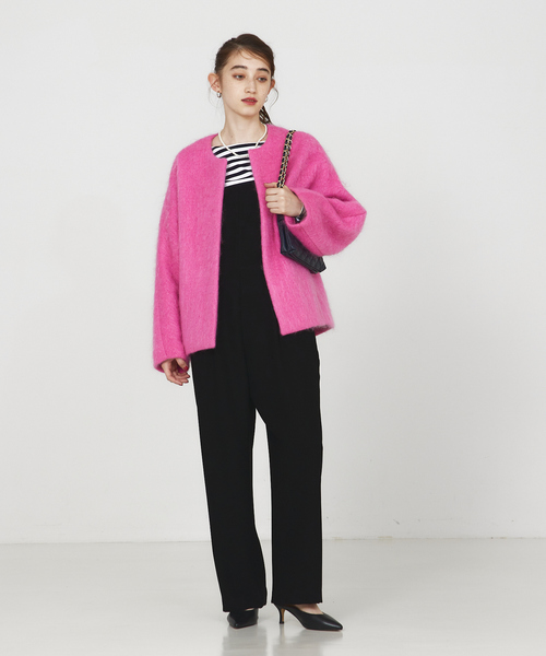 Rouge vif（ルージュヴィフ）の「シャギーショートコート（ノーカラー