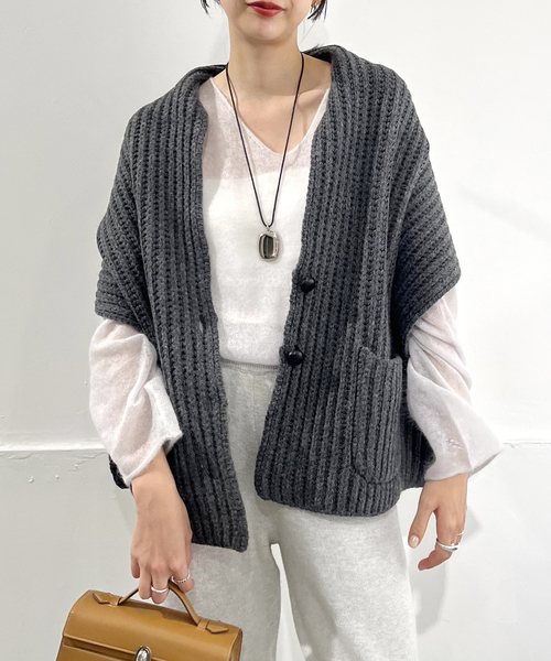 plage（プラージュ）の「SHEPLEY YARNS ストール ベスト（ベスト