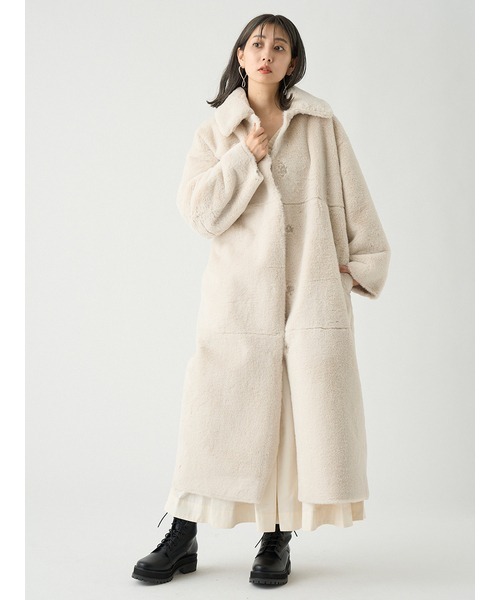 SNIDEL（スナイデル）の「Sustainableファーステンカラーロングコート