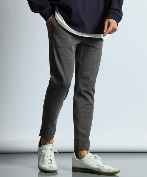 ポンチ素材 ジャージ ストレッチ スマートジョガーパンツ（スラックス