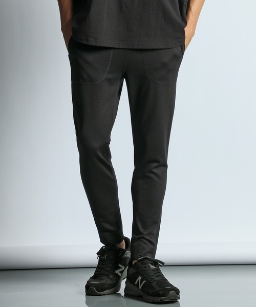 ポンチ素材 ジャージ ストレッチ スマートジョガーパンツ（スラックス