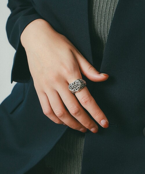 EXCLUSIVE】Tribal Heart Ring Medium（リング）｜BILL WALL LEATHER