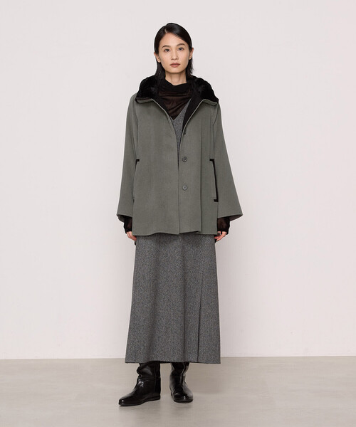 セール】アンゴラウール Aラインショートコート（その他アウター