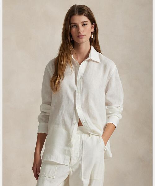 オーバーサイズ フィット リネン シャツ（シャツ/ブラウス）｜POLO