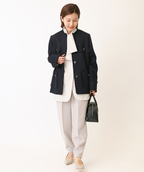 IENA（イエナ）の「＆NAVYノーカラーツィード ジャケット（その他