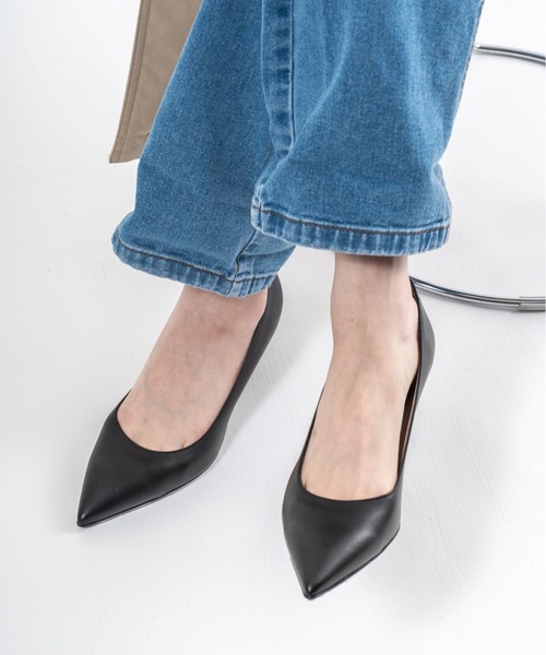 セール】【FABIO RUSCONI】ポインテッドトゥ レザー パンプス