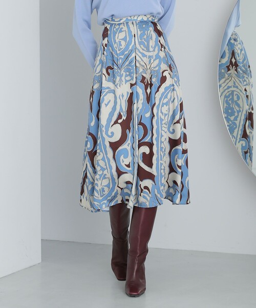 ペイズリープリントタック スカート（スカート）｜ANAYI（アナイ）の