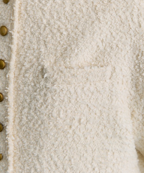 セール】アソート ツイードノーカラージャケット（ノーカラー