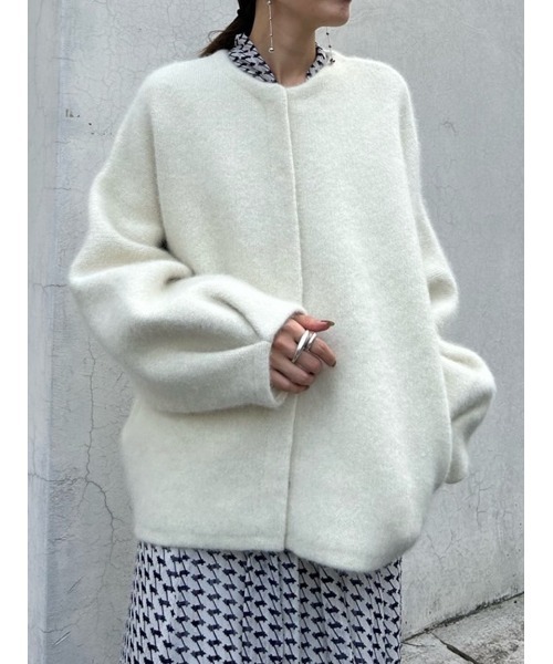 FRAY I.D（フレイアイディー）の「ダブルフェイスラクーンカーディガン