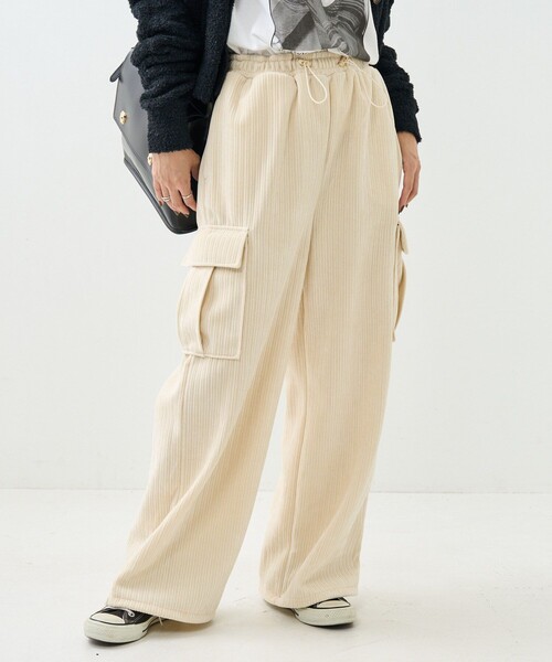セール】カット コーデュロイ カーゴパンツ/イージーパンツ（カーゴ