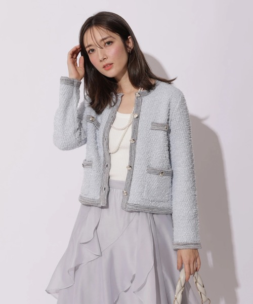 ハッピーカラーツイードジャケット（ニット/セーター）｜Apuweiser