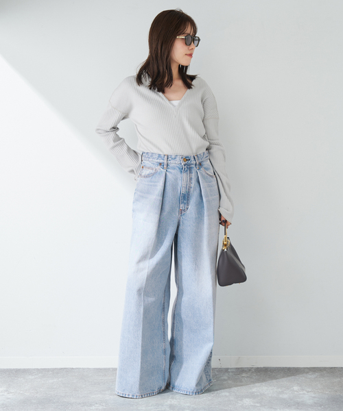 plage（プラージュ）の「DENIM TUCK WIDE パンツ（デニムパンツ）」 - WEAR