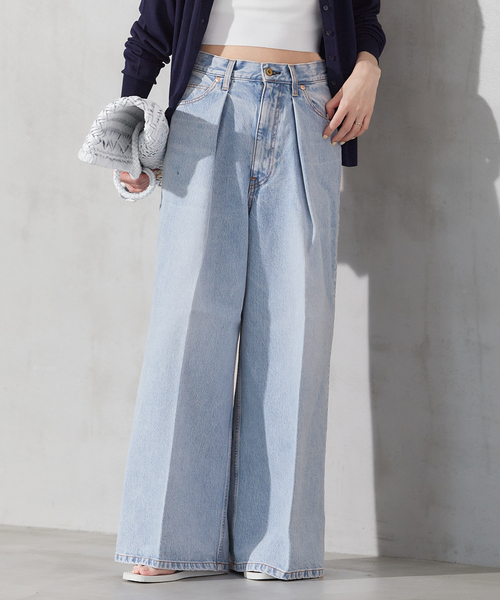 plage（プラージュ）の「DENIM TUCK WIDE パンツ（デニムパンツ）」 - WEAR