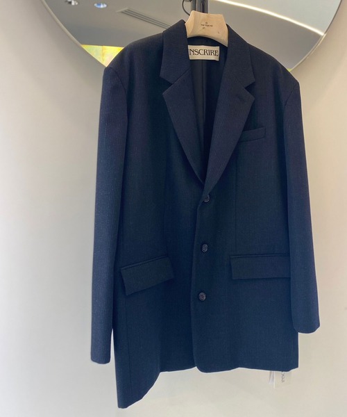 INSCRIRE / アンスクリア】Chalk Stripe Over Box Jacket / オーバー