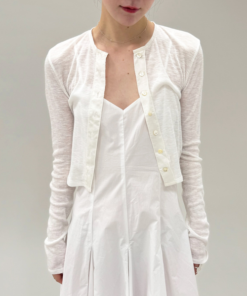 edit for lulu フロントサテンカーディガン