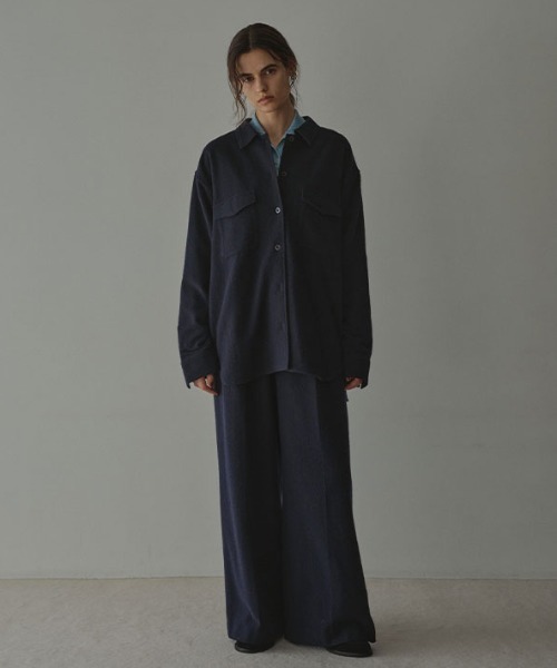 セール】ウールツイルオーバーサイズシャツ（シャツ/ブラウス）｜ETRE