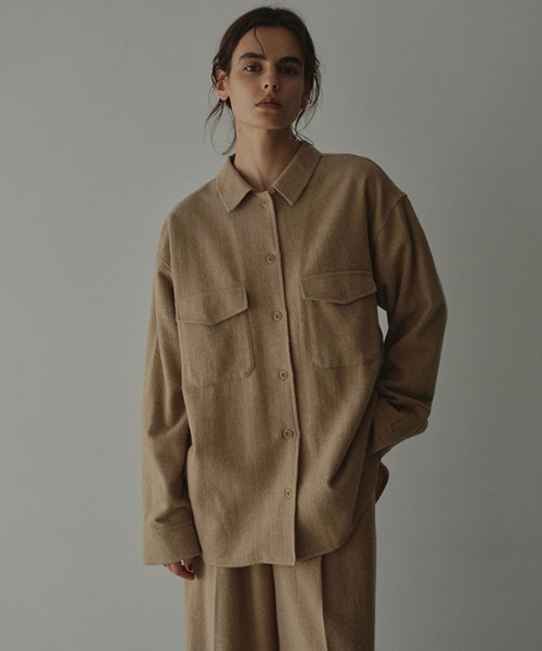 セール】ウールツイルオーバーサイズシャツ（シャツ/ブラウス）｜ETRE