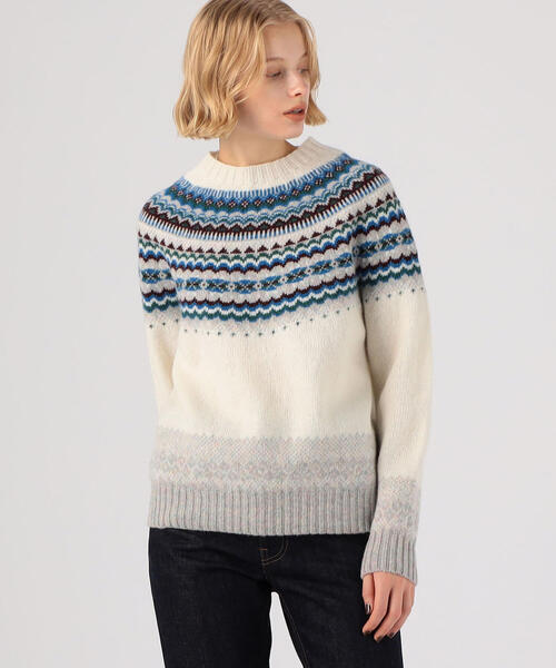 MACPHEE（マカフィー）の「ウールジャカード クルーネックプルオーバー