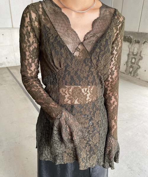 COMBINATION LACE TOP（Tシャツ/カットソー）｜Ameri（アメリ）の