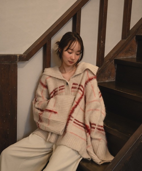 mideal（マイディール）の「plaid pattern cardigan / チェック