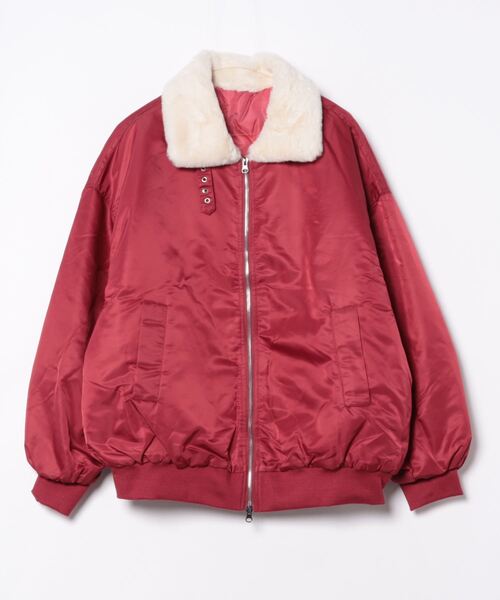 a.p.o.v. ファー襟ナイロン中綿オーバーサイズフライトジャケット