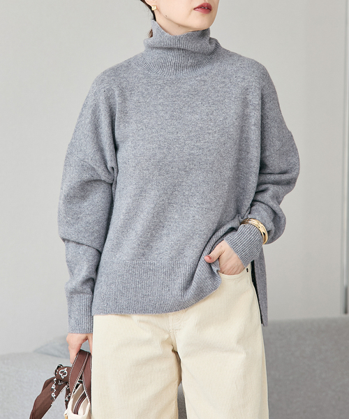 セール】カシミヤMIXハイネックプルオーバー（ニット/セーター