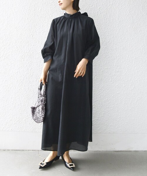 SHIPS別注】kaene:2WAY ボウタイ ロング ワンピース（セレモニー対応可