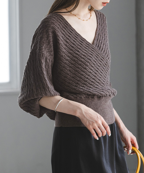 Noble（ノーブル）の「2WAY ケーブルカシュクールニット（ニット