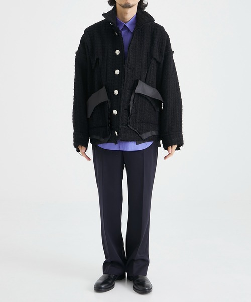 sulvam / サルバム】HOUNDSTOOTH OVER BLOUSON/ハンドトゥースオーバー